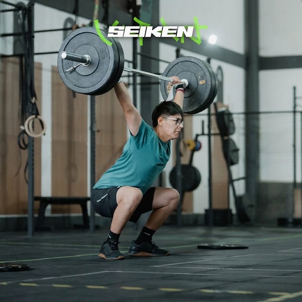 Atleta de Seiken Box realizando ejercicios gimnásticos avanzados